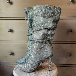 Venus rhinestone slouchy boots Size 7.5